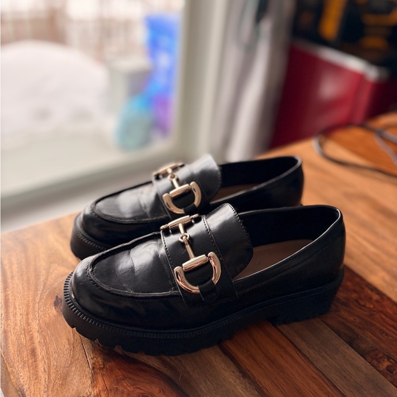 H&M Black Loafers with Silver Buckle - Picture 2 of 3